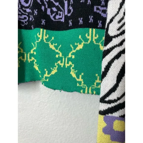 Steve Madden x BB Dakota Mixtape Mock Neck Sweater Colorblock DIY Crop Eclectic - Picture 5 of 6